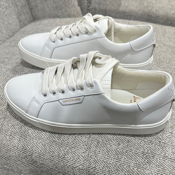Sam Edelman Ethyl White Lace Up Sneaker - Picture 6 of 10